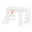 Lit mezzanine avec bureau, panier de basketball, glissade et escalier-1079740275