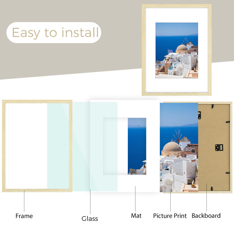 Gallery Matted Frame Set,Wall Mount Display, 16.711" H x 12.755" W x 0.708" D