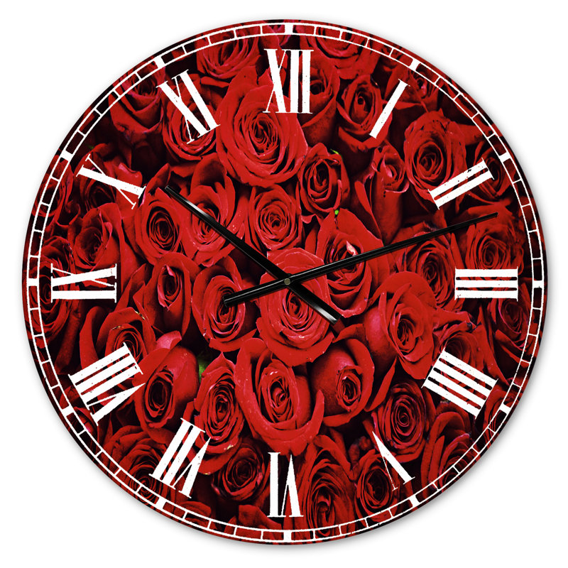 Winter Red Rose - Horloge murale traditionnelle, Petit