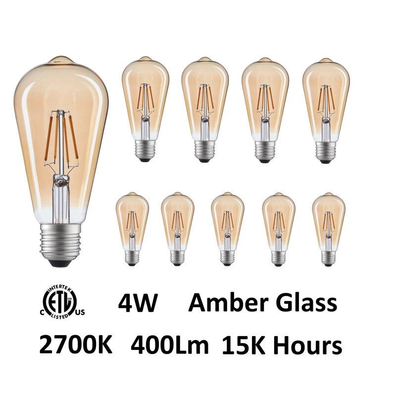 4 Watt, ST19 LED, Warm White (2700K)