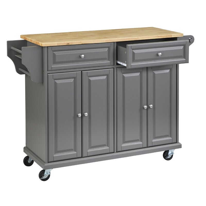 Lark Manor Idlewild Solid Wood Kitchen Cart & Reviews | Wayfair