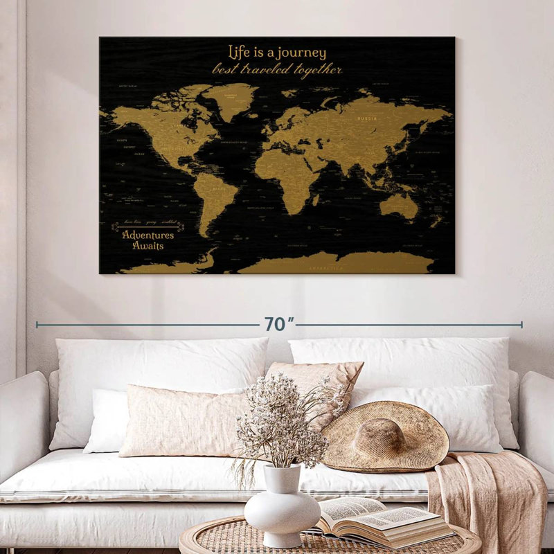 Carte du monde personnalisée, H 16 po x l 24 po, Oui