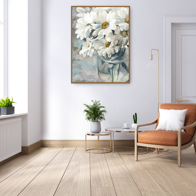 Large White Daisy Bouquet Canvas Art Print