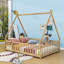 Lit double avec cadre en bois et porte-256580092