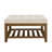 Upholstered coffee table ottoman | tufted linen | beech wood shelf & frame | large square footrest | ivory | versatile
