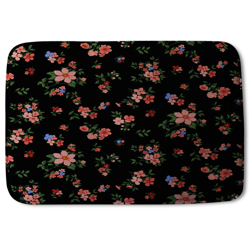 Ajeet Non-Slip Bath Rug, Floral 1