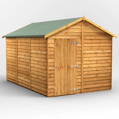 Powersheds 12 x 8ft Timber Overlap Windowless Garden Shed