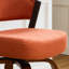 Tabouret de bar pivotant à 360 ° de style Mid-Century courbé moderne avec siège rembourré et dossier ouvert-2102369190