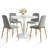 Folmar 4 - Person Dining Table Sets With 35'' Round Table & 4 Upholstered Fabric Chairs-95092214