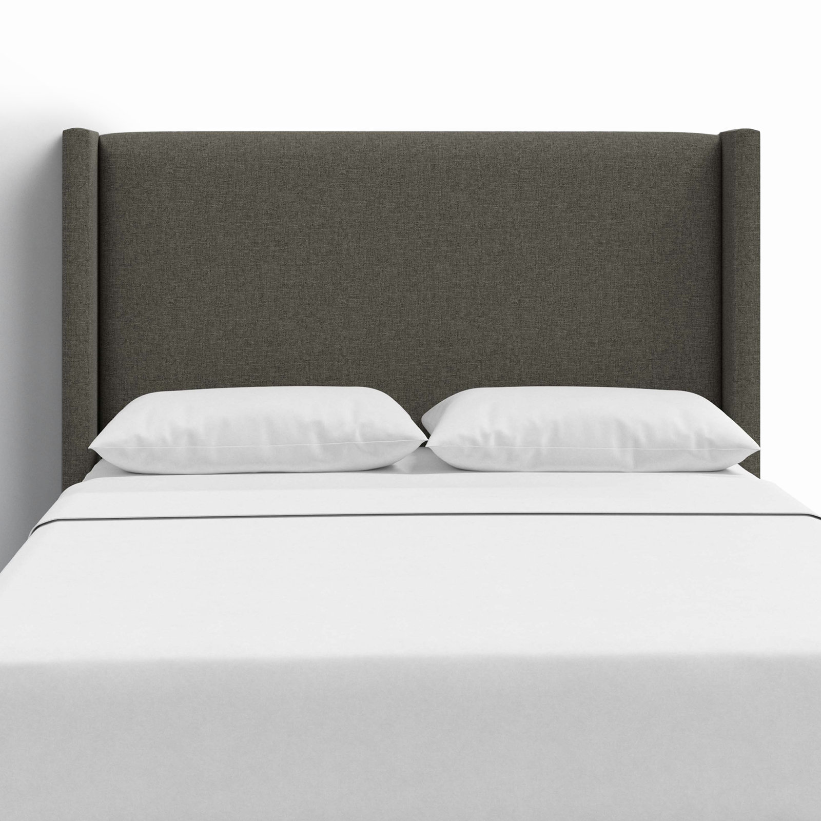 Hanson Pine Headboard, Twin, Zuma Charcoal Textured Linen