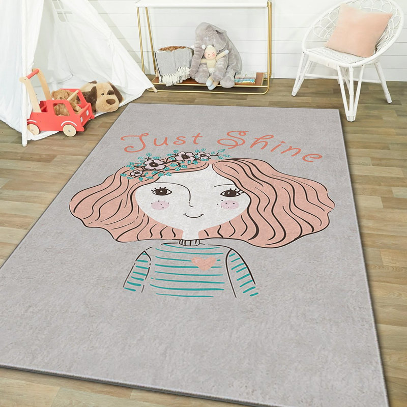 Luxurious Area Rug, 4.6 x 7.2 ft, 100% Polyester, 740 g/m² | Non-Slip Felt Dot Underside, Laminated Sponge for Comfort, Antibacterial & Easy to Clean | Stylish Velvet Fabric with Digital Print, Machine Washable