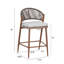 Outdoor 26" Seat Height Aluminum Frame Counter Stools With PE Rattan Scallop-Shaped Backrest, Set Of 2-800039623