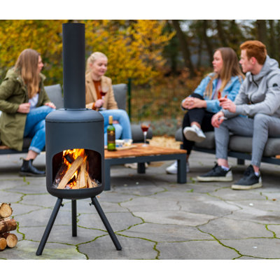 Fuego Cylinder Clay Wood Burning Smokeless Chimnea