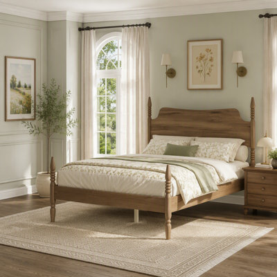 Platform Bed Frame, Spindle Bed