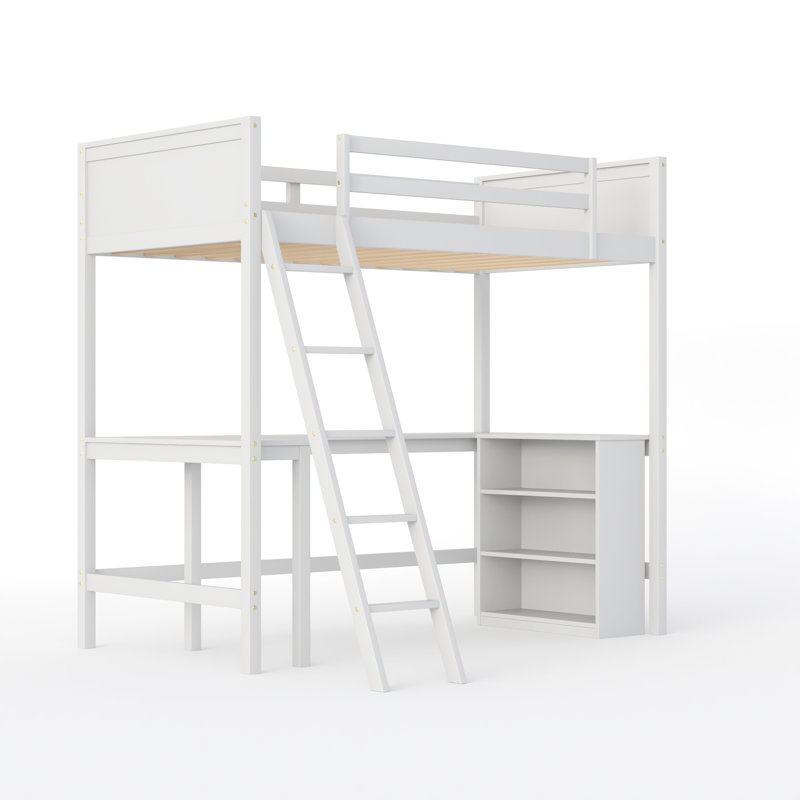 Ebbie Kids Twin Loft Bed, White