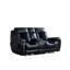 Fauteuil inclinable électrique à console avec DEL en noir / velours - 100% tissu, charge, siège inclinable 22 po x 22,5 po