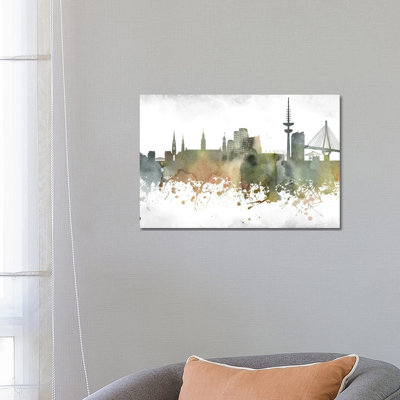 Dusseldorf Skyline by WallDecorAddict - Wrapped Canvas Print