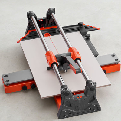 24-Inch Manual Tile Cutter, Upgraded Sliding Head Cutting Tool with Spring-Loaded Base, Angle Fence, Tungsten Carbide Cutting Wheel, Alignment Guide, for DIY Pros, Ceramic, Floor, Wall Tiles