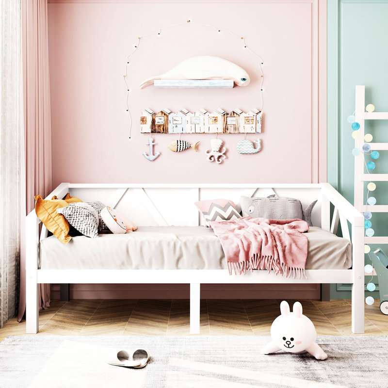 White Twin Size Daybed, With A Clean And Simple Elegance, Dual - Use In Different Areas, Strong Support System Three Sided Frame Design, Suitable For Various Decorations, Under Bed Storage Feature