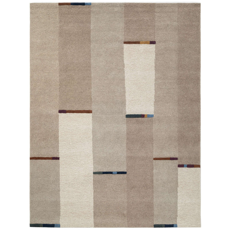 Tapis d'intérieur en laine touffeté à la main Albers, Tapis de couloir 2 pi x 3 pi