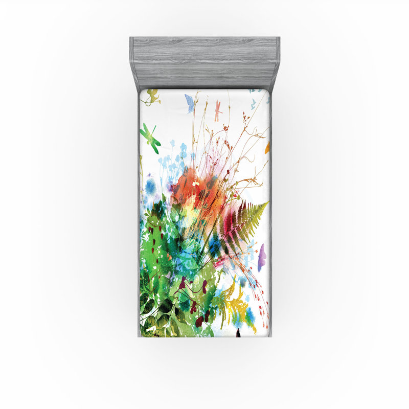 Multicolore Ambesonne, Drap-housse de taille simple