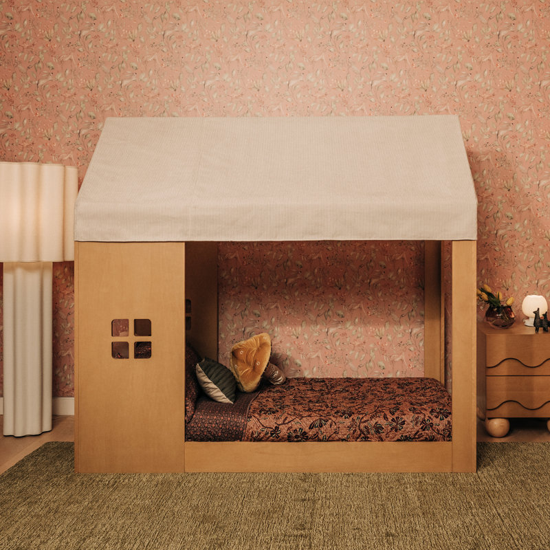 Uchi Montessori-Inspired House Twin Bed, Honey, Twin