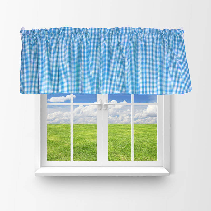 Cantonnière à carreaux Gingham, L 58 po x L 20 po, Turquoise