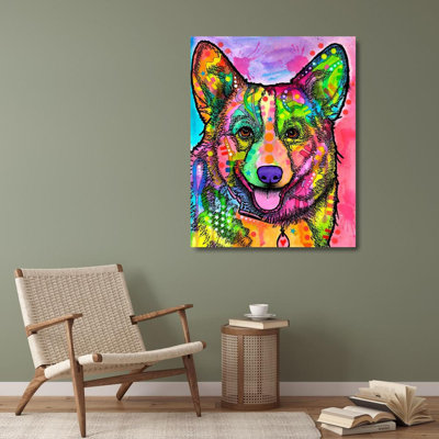 Art sur toile de la collection Dean Russo de Hokku Designs, titré: Corgi II