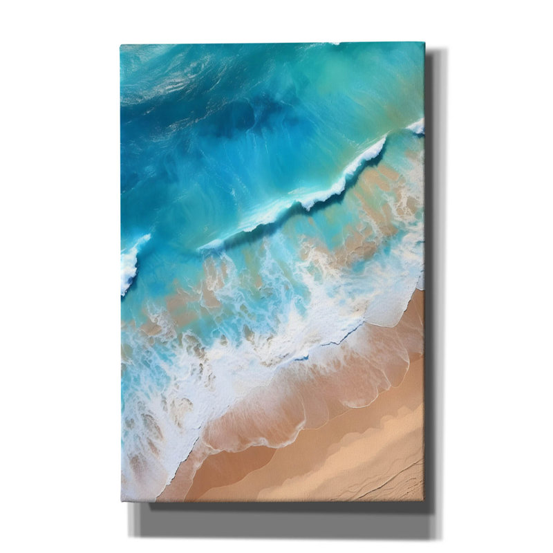 "Plage indigo 1" par Petals Prints Design, H 18 po x l 12 po x P 0,75 po