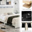 Ensemble de chambre moderne 3 pièces, lit plateforme rembourré avec station de recharge USB et éclairage DEL et deux tables de chevet-114754734-114754735