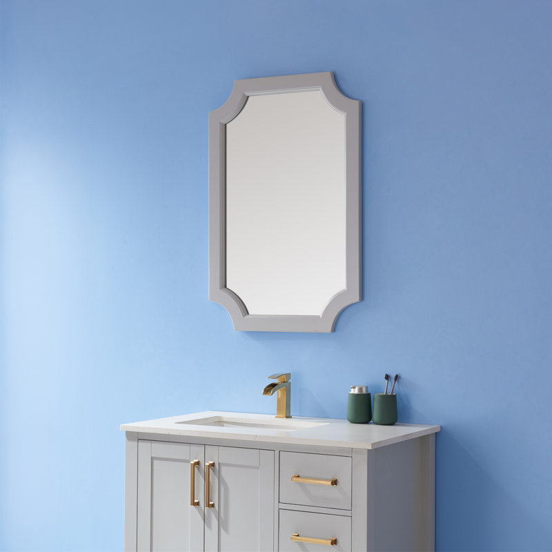 Gearhart Wood Concave Wall Mirror, Paris Gray