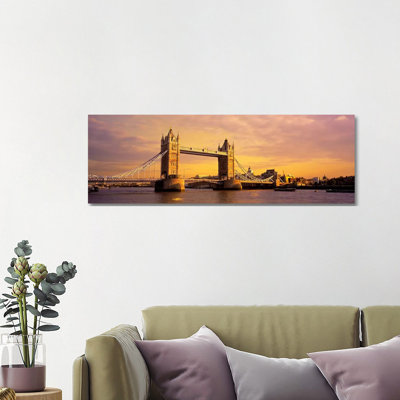 Tower Bridge London England - Wrapped Canvas Panoramic Print