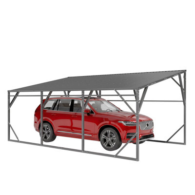 12' x 20' Metal Carport, Heavy-Duty Lean-to Outdoor Canopy Shelter