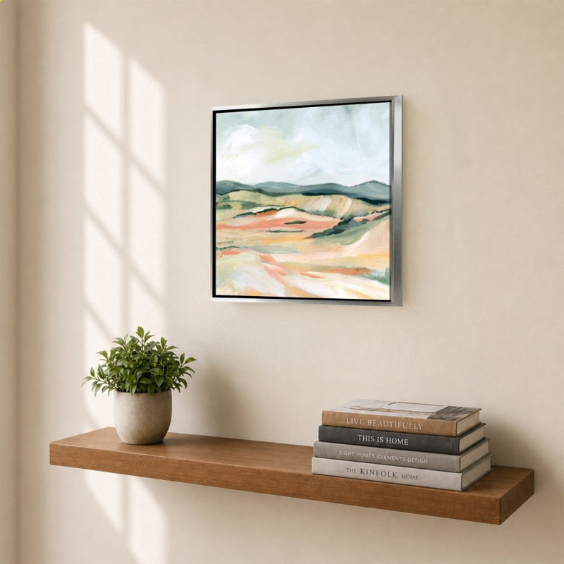 «Vermillion Landscape III» par Katrina Pete - impression sur toile, 28" H x 28" W, Silver