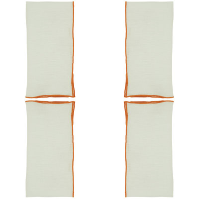 Ensemble de 4 serviettes carrées en lin sans motif Dartmouth