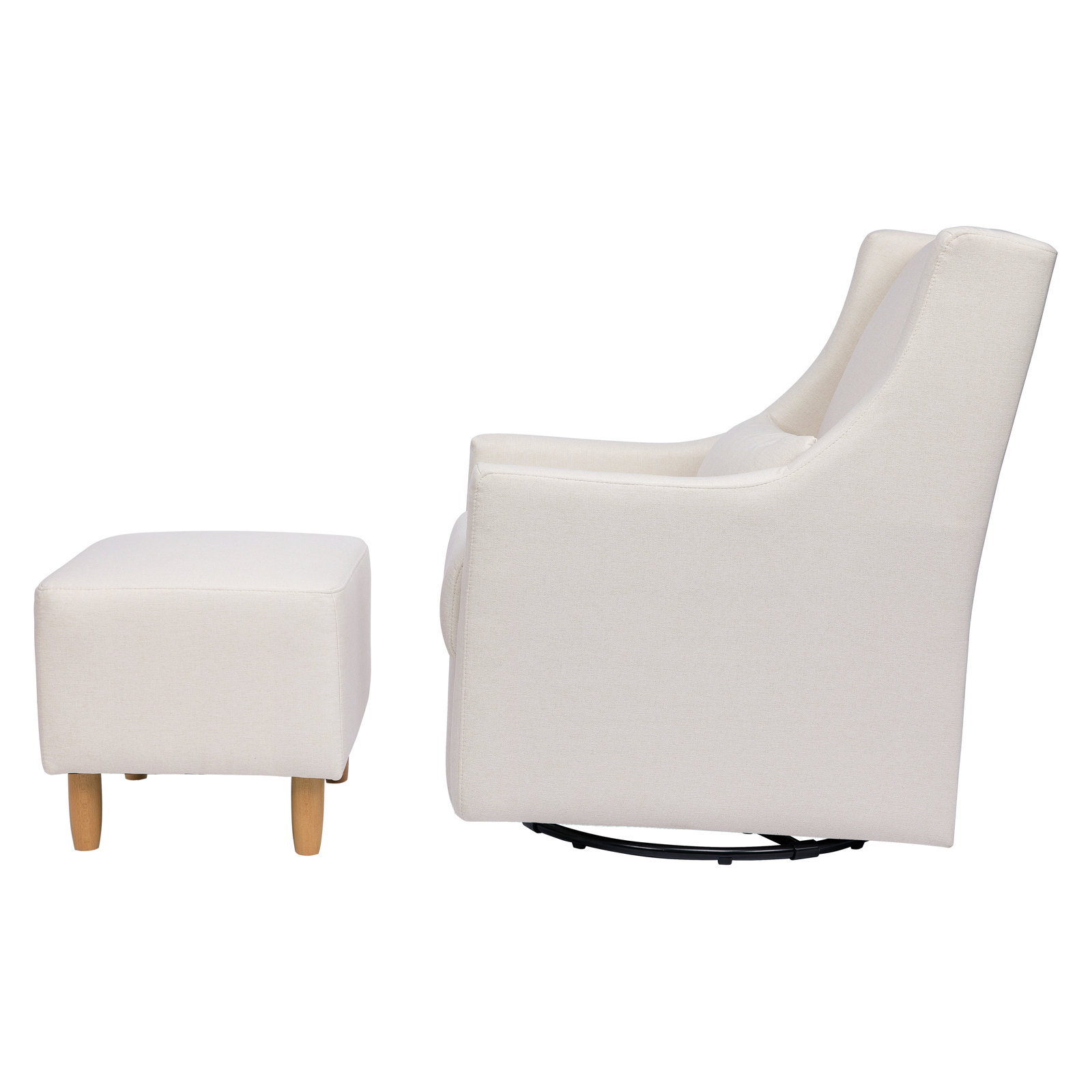 Toco Swivel Glider with Ottoman Set, Performance Cream Eco-Weave