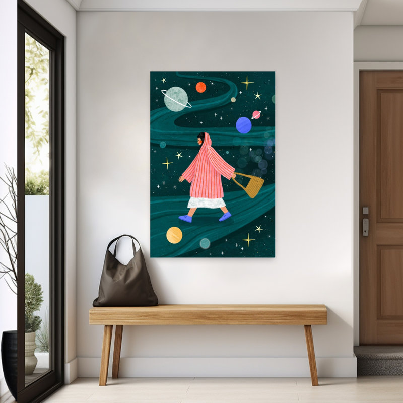 Art contemporain Art contemporain abstrait fantaisiste, H 60 po x l 40 po