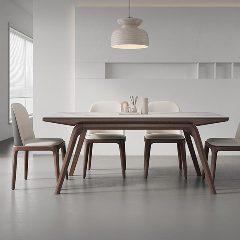 Ensemble de salle à manger en bois de frêne blanc avec chaises, H 29,52 po x L 78,74 po x l 35,43 po