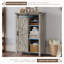  Ensemble de chambre à coucher de style ferme avec porte de grange 4 pièces, grand lit, gris-224979248-224979249