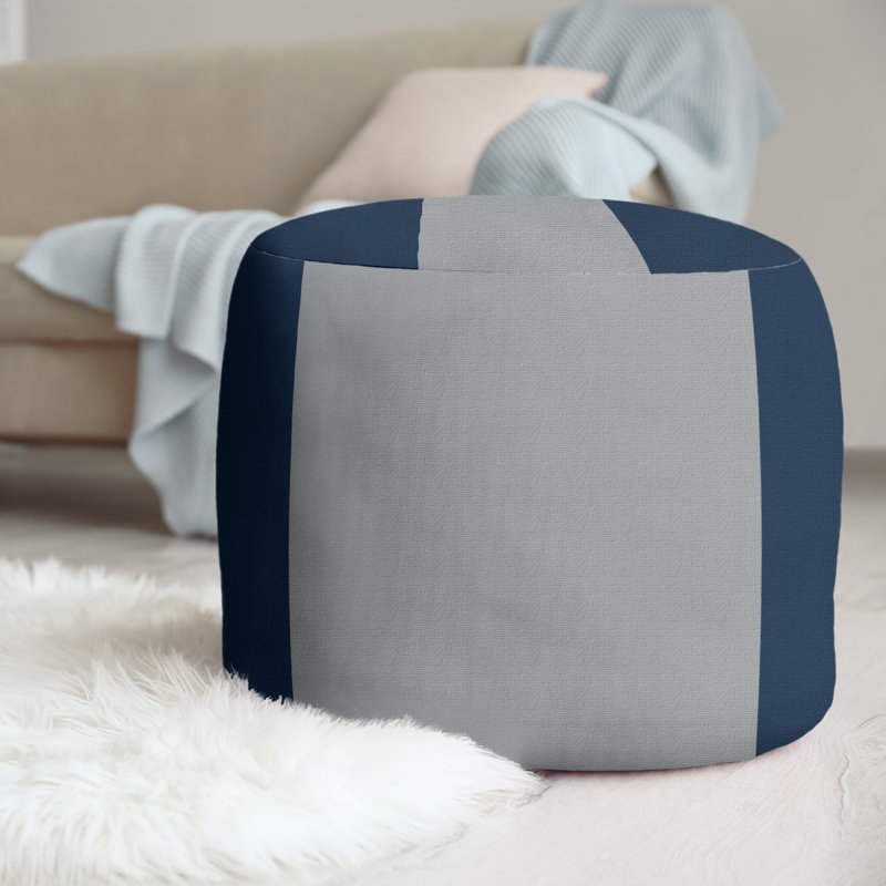 repose-pieds rond 20,5", Bleu minuit / gris clair de lune / bleu minuit