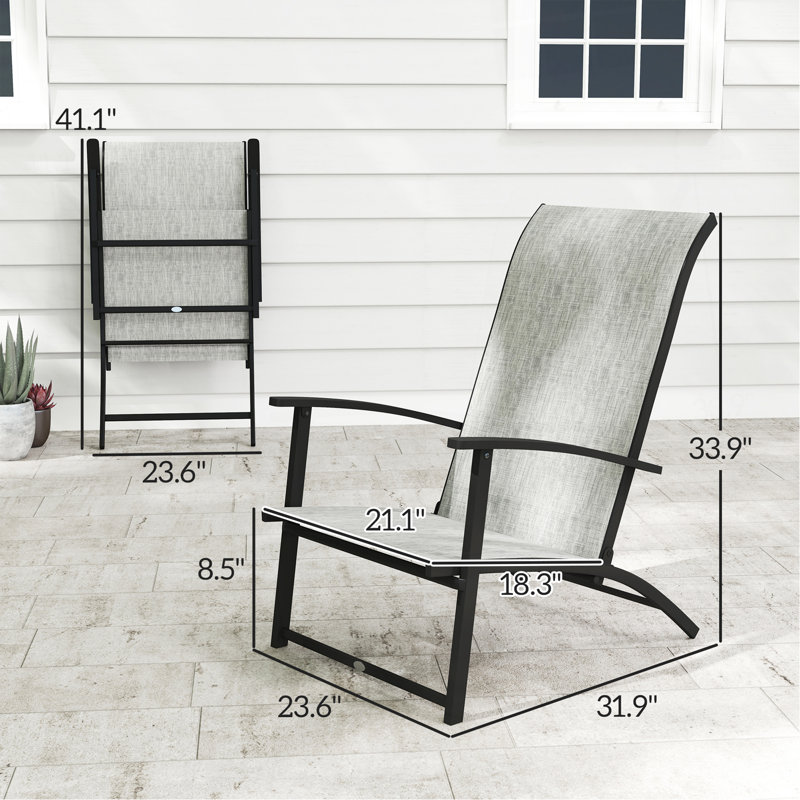 Ensemble de 2 chaises d'extérieur pliantes