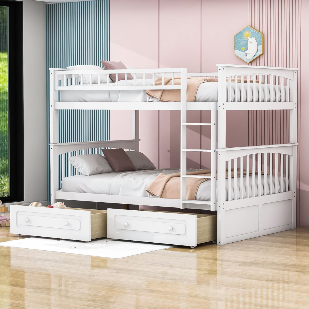 Eziel Full Over Full 2 Drawers Standard Bunk Bed Harriet Bee 