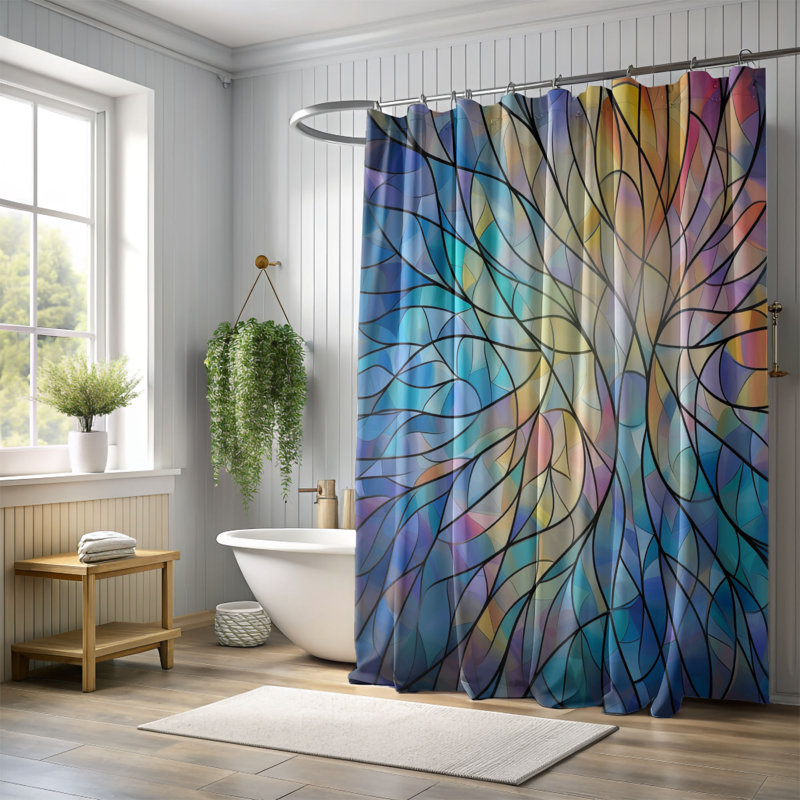 Rideau de douche standard 1 pièce Contemporary, H 74 po x l 71 po