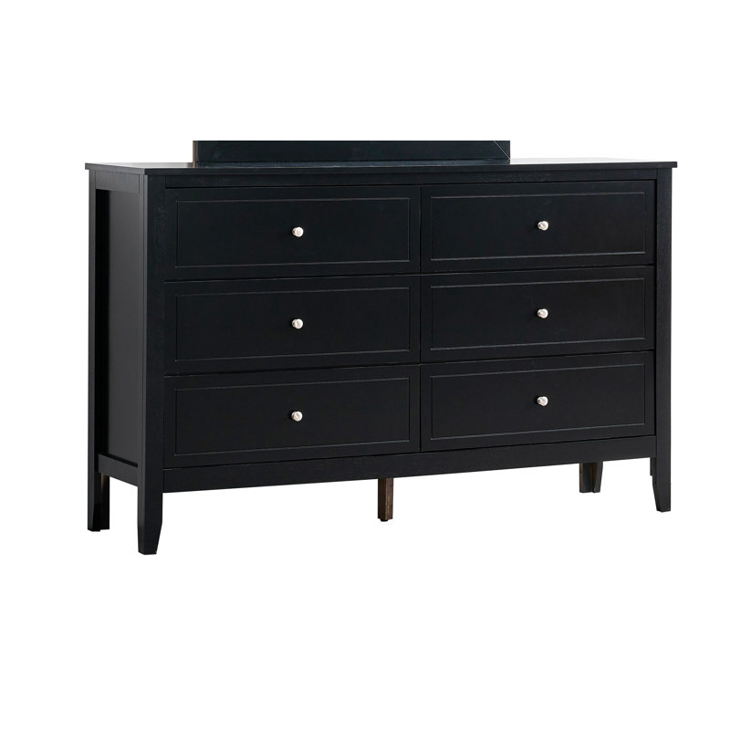 Daniel 6 Drawer Dresser -Black, Black