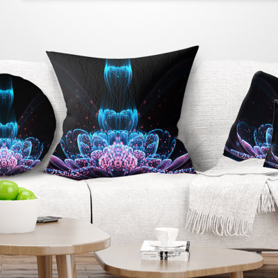 Coussin décoratif floral à fleurs fractales