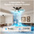 46" Flush Mount Ceiling Fan with Lights Remote Control,Quiet DC Motor 6 Plywood Blade Ceiling Fans 6 Speed Levels,Reversible Ceiling Fan, for Patio Living Room, Bedroom, Office,Indoor.((Matte Black  )