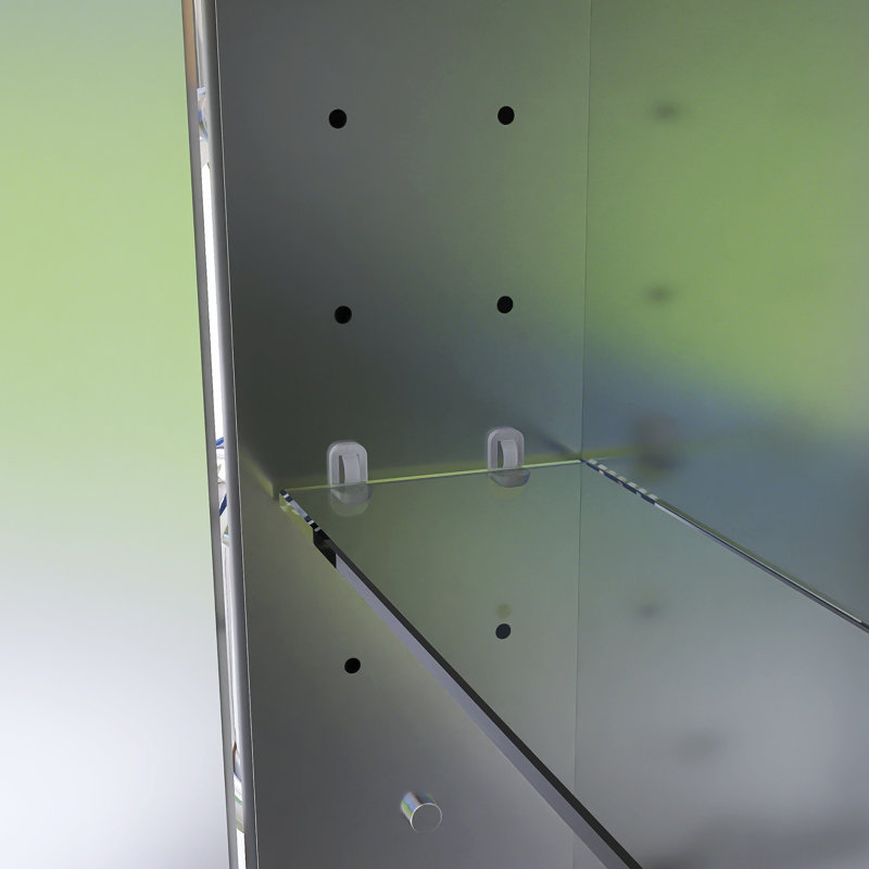 Rectangular Aluminum Medicine Cabinet With Mirror, 24"H x 36"W x 5.08"D
