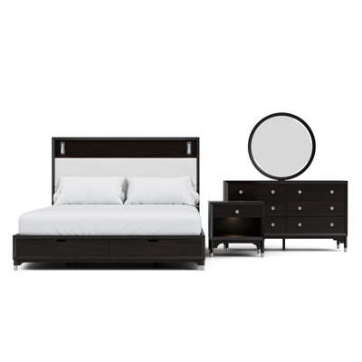 Ensemble de chambre à coucher 4 pièces avec tiroirs de rangement Oberlander