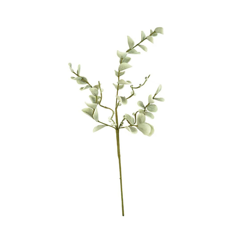  Arrangement floral en mousse EVA verte à motif de feuilles d'eucalyptus de 42 po de hauteur - texture printanière pliable (ensemble de 6)