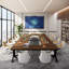 Conference Table with Strong Metal Frame Brown